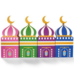 Caja de Embalaje para Galletas con Diseño de <span class=keywords><strong>Castillo</strong></span> Eid Mubarak, para Pasteles de Fiesta, Decoraciones de Ramadán, Caja de Regalo de Papel Serigrafiado para Alimentos y Dulces - Product Image 1