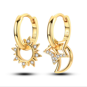 Pendiente de plata 925 Popular nuevo con logotipo Original de alta calidad para mujer Pendiente de circón de oro rosa de aro Original - Product Image 3