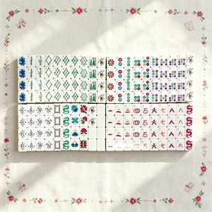 Floral <b>Mahjong</b> Tiles Deep Engraved Durable Game Pieces Custom Tabletop Entertainment <b>Set</b> - Product Image 5