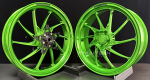 ล้อรถมอเตอร์ไซค์ XINLAI สีเขียวนีออนแบบกำหนดเอง ขอบ 17 นิ้ว สำหรับ Kawasaki Ninja H2 - Product Image 4