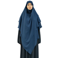 EID nouvelle prière couleur unie vêtements musulmans tchador 3 couches longues femmes khimar hijab dubaï islamique Nida quotidien élégant khimar