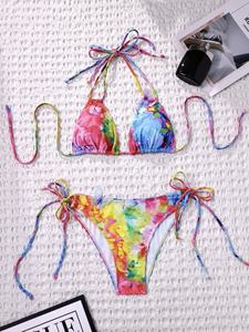 Costume da bagno bikini a due pezzi da donna 2026, modello <span class=keywords><strong>Mikro</strong></span>, sexy, brasiliano, personalizzabile, con stampa floreale, per fornitori di costumi da bagno - Product Image 4