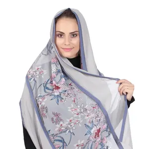 Hijab flores de chiffon estilo islâmico para mulheres, de alta qualidade