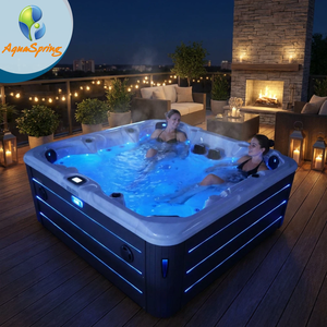 อควาสปริง ยูเอส บาลโบว์ สปา การ์เดน อ่างจากุซซี่กลางแจ้งสำหรับ 7 คน อ่างสปา อ่างน้ำร้อนกลางแจ้ง พร้อมหัวฉีด 105 หัว - Product Image 1