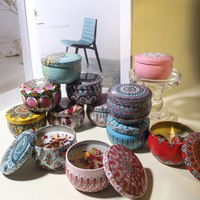 Ensemble de bougies parfumées artisanales à fleurs séchées pour hôtel, en boîte cadeau, vente chaude