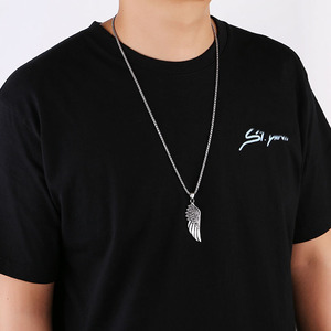 Gioielli di moda <span class=keywords><strong>con</strong></span> stile retrò Unisex lega dettagli Vintage angelo ali <span class=keywords><strong>collana</strong></span> pendente - Product Image 4