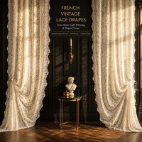 Voilage de luxe français en dentelle brodée, blanc crème, filtrant la lumière, pour salon et chambre à coucher