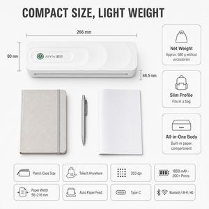 Impresora Portátil sin Tinta, Máquina de Documentos Térmicos A4 con Bluetooth Inalámbrico y Batería Recargable para Estudio - Product Image 4