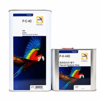 طلاء شفاف مقاوم للخدوش من جلازوريت P-C-40 2K عالي اللمعان للسيارات مع مُصلّب بطيء P-H-440 سعة 5 لتر