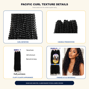 Freetress Braid 3X Pacific Curl 18 Pollici 150g Confezione da 3 Fasci di <span class=keywords><strong>Capelli</strong></span> Sintetici per Intrecciare a Uncinetto Resistenti alle Alte Temperature - Product Image 3