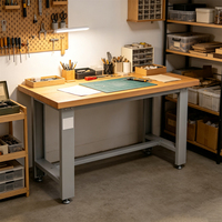 Bancs de travail en bois avec structure métallique pour garage et atelier, avec rangement, assemblage accepté par OEM