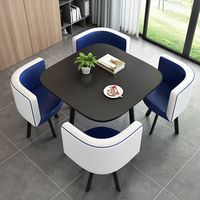 Ensemble de restaurant en gros 1 table 4 chaises Ensemble de table à manger moderne de luxe Meubles de salon Tables en bois Chaises en métal