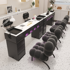 Juego <span class=keywords><strong>de</strong></span> <span class=keywords><strong>Mesa</strong></span> y Silla <span class=keywords><strong>de</strong></span> <span class=keywords><strong>Manicura</strong></span> Yicheng Beauty Serie Oscura, Estilo <span class=keywords><strong>de</strong></span> Lujo Ligero, <span class=keywords><strong>con</strong></span> Aspiradora, Lámpara UV, en Venta - Product Image 1