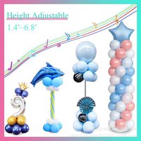 Colonne anniversaire réglage décoration de fête de mariage base hexagonale 2m support de ballon rétractable support de ballon
