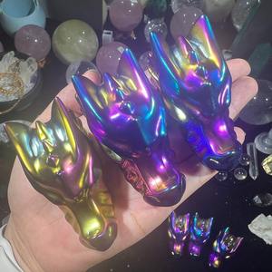 Crânes de dragon électroplaqués bleu-violet de haute qualité en gros, 7 cm, tendance mode, décoration d'intérieur unique pour les fêtes - Product Image 3