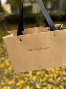 Cintas de Papel Kraft de Lujo para Empaque, Bolsas de Compra de Papel Kraft de Lujo con Logotipo Impreso Personalizado, Asas para Supermercado, Exhibición, Bolsas de Regalo Perfectas - Product Image 2