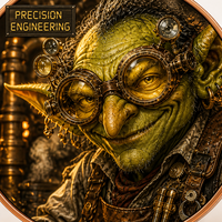 Pièce de monnaie artistique Goblin Badge d'Inventeur - Pièce de monnaie en cuivre de collection de 40 mm - Pièce porte-bonheur Steampunk pour artisan ingénieur pour cadeau et décoration