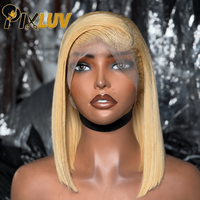 Perruques en cheveux humains vierges vietnamiens Remy, couleur 613, super double drawn, lisses comme des baguettes, avec dentelle frontale HD, vente en gros
