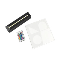 Support d'affichage de table publicitaire personnalisable en acrylique lumineux à LED, transparent et changeant de couleur