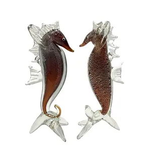 Handmade Glass Seahorse Collectible Art Glass Blown Animal Figurine