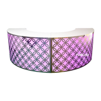 Comptoir de bar incurvé mobile à LED pour l'extérieur, comptoir de bar en acrylique pour cocktails et fêtes de mariage