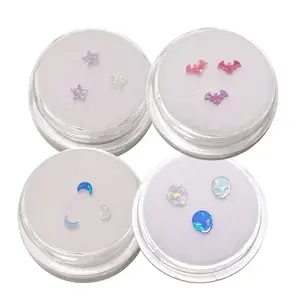 Tooth gems 12 Pcs Opal tooth gems Tooth gem kit with Moon Bat Five-point star Alien.