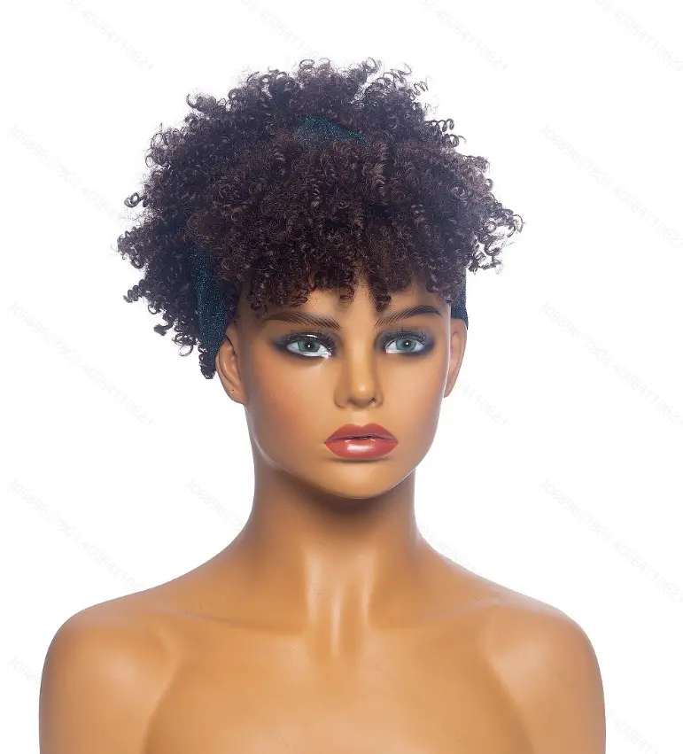 popular printed pattern head turban band curly short hair wig turban headband for African ladies women hairstyle turban wig