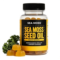 Gummies OEM à l'huile de graines noires, à la mousse de mer, à l'ashwagandha, au shilajit, au sureau, au curcuma et au fucus pour l'énergie et la détox