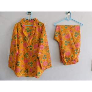 Casual Floral Pajama Set 100% Cotton Long Sleeve Top and <b>Pants</b> Comfortable Lightweight Breathable Summer Night Suit Homewear - Product Image 5