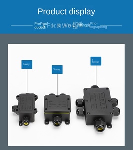 Boîte de jonction d'éclairage extérieur étanche, une entrée, une sortie, IP65, boîte à deux câbles, connecteur 3 broches, matériau ABS, 240V, marque Zhenxing, 2 pièces - Product Image 6
