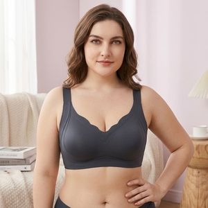 Bralette sin Costuras con Encaje, <span class=keywords><strong>Talla</strong></span> <span class=keywords><strong>Grande</strong></span>, para Mujer, sin Varillas, <span class=keywords><strong>Copa</strong></span> Delgada, Espalda en U, Push-Up, Antideslizante, <span class=keywords><strong>Talla</strong></span> <span class=keywords><strong>Grande</strong></span> - Product Image 3