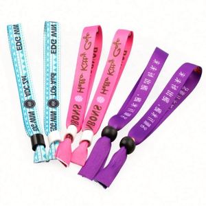 Bracelets promotionnels personnalisés imprimés pour événements, bracelets tissés avec logo sur mesure - Product Image 1