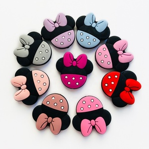 Perles en vrac en silicone de qualité alimentaire, motif <span class=keywords><strong>Minnie</strong></span>, pour la fabrication de stylos, de bijoux et de chaînes de sucettes pour bébés - Product Image 1