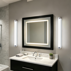 Modern LED <b>Bathroom</b> Mirror <b>Light</b> Warm White 3500K IP44 <b>Waterproof</b> Surface Mounted Polished Chrome Contemporary Design - Product Image 6