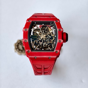 custom made Best Quality Mechanical Watch 44.5mm UMI Factory RMAL1 Movement RM035-02 <b>Red</b> NTPT Carbon Skeleton RM Watch - Product Image 1