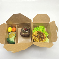 Boîte à lunch jetable en papier kraft pour salades et fruits à emporter en gros