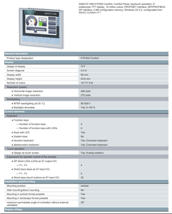 จอแสดงผล HMI Simatic Comfort 6AV2124-2DC01-0AX0 6AV2124-1DC01-0AX0 6AV2124-0GC01-0AX0 6AV2124-1GC01-0AX0 - Product Image 3