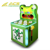 Machine de jeu à monnayeur ACS Crazy Frog Hammer pour enfants, jouet interactif amusant qui encourage à frapper les taupes, avec mots-clés en anglais et éléments métalliques