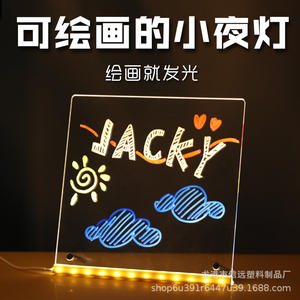 7-Farben LED Zeichenpad Beleuchtete Acryl-Nachrichtentafel mit Leuchtständer für Zuhause Schreibtisch Whiteboard Kinder-Zeichenbrett - Product Image 5