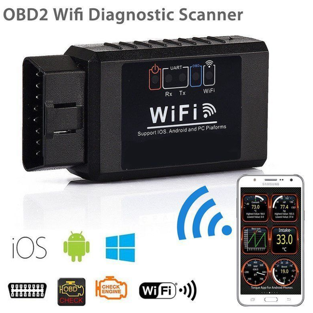 ELM327 WiFi OBD2 OBDII Auto Diagnostic Scanner Tool Adapter for IOS Android PC