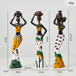 Figurine Creative Living Room donna africana Figurine per la decorazione domestica all'ingrosso resina in stile africano fatta a mano arte popolare Africa