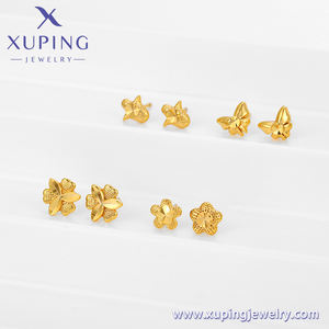 2021 مجوهرات xuping بالجملة بأسعار معقولة بسيطة أزياء دبي 24K مطلية بالذهب أقراط - Product Image 2