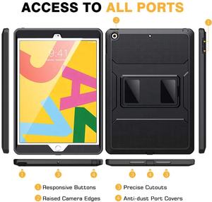 <span class=keywords><strong>MoKo</strong></span> — étui hybride robuste pour iPad 10.2, 2019, 2020 et 2021, coque robuste et résistante aux chocs, avec protection d'écran intégrée - Product Image 2