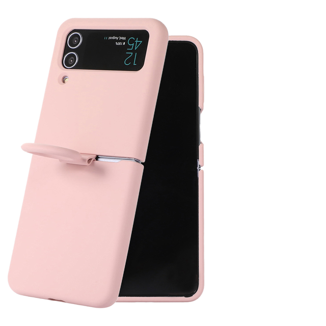 High Quality Shockproof Liquid Silicone Phone Case for Samsung Z Flip 3 4 5 6 with Cute Ins Design Ring Holder