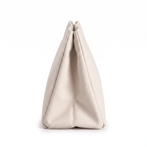 Large Capacity White Elegant Premium Makeup Bag Canvas Snap and Open Design Bag for <b>Cosmetic</b> <b>Storage</b> - Product Image 5