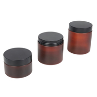 Pots en plastique PET ambré mat rechargeables de 250g et 500g avec couvercle à vis pour cosmétiques, soins de la peau, lotion, crème pour les yeux, crème pour le visage, gommage corporel
