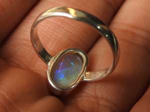 Australian Multi Fire <b>Opal</b> Gemstone Wedding <b>Ring</b>-<b>Silver</b>-October Birthstone-Solid <b>Opal</b>-11x6mm-7 US Size-Handmade Classic Party - Product Image 6