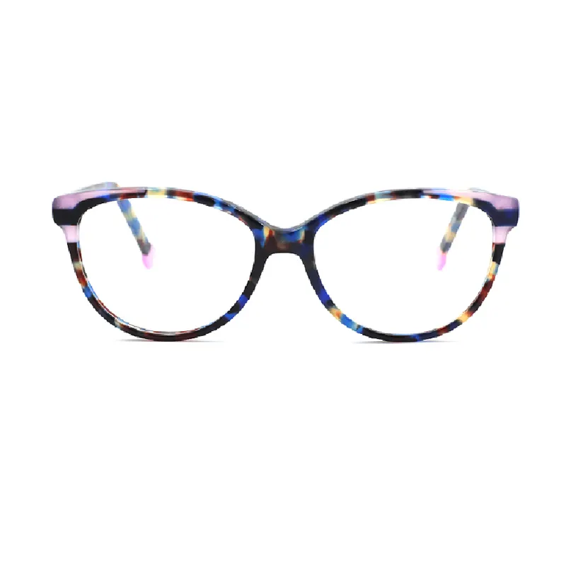 2021レディストック女性マルチカラーキャットフレーム眼鏡ラミネート光学眼鏡