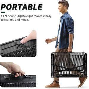 <span class=keywords><strong>Mesa</strong></span> portátil para exteriores, altura ajustable, parrilla plegable, malla de escritorio, 2 paneles de ala, Camping - Product Image 3