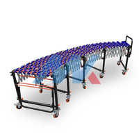 Convoyeur à palettes télescopique à gravité robuste, système motorisé pliable, chargement et déchargement de camions avec rouleaux à gravité